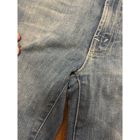 Mother The Rascal Ankle Snippet Jeans Well Played Frayed Crop Blue Size 26 - Picture 7 of 16